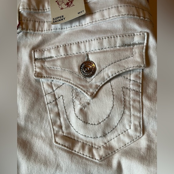NWT True Religion white stretch skinny jeans - Picture 4 of 11